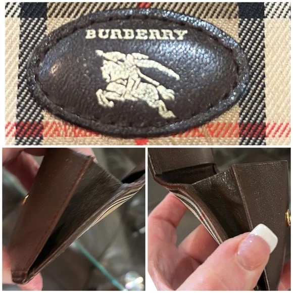 Authentic Vintage Burberry Coin Case Nova Check Shadow Horse Purse, VGUC - Picture 9 of 16